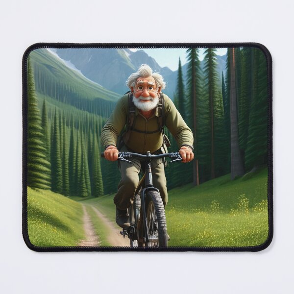 Item preview, Old Man riding a Mountain Bike designed and sold by Colin Bentham.