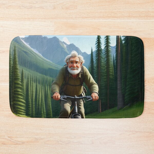 Item preview, Old Man riding a Mountain Bike designed and sold by Colin Bentham.