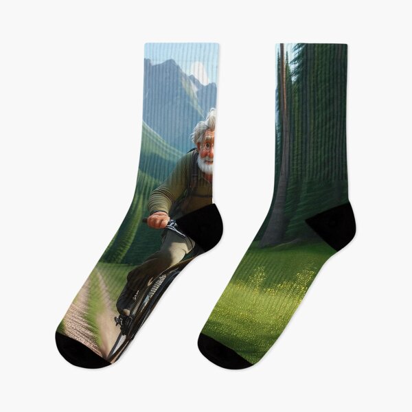 Item preview, Old Man riding a Mountain Bike designed and sold by Colin Bentham.
