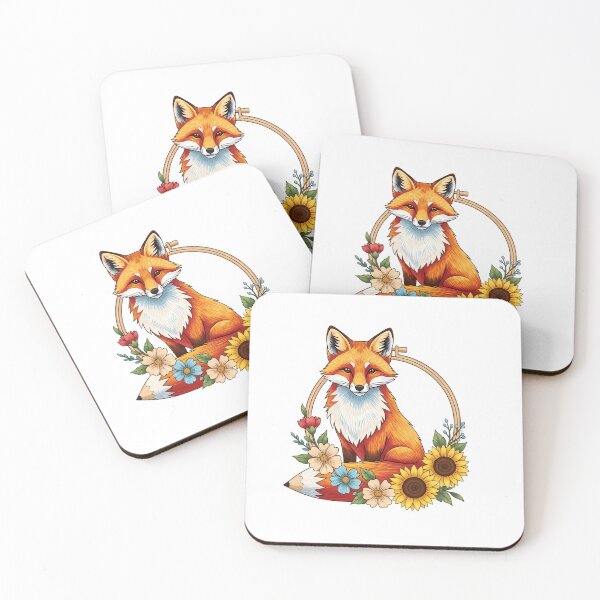 Item preview, Sunflower Ribbon Fox Embroidery Hoop Gift designed and sold by pumsquare.