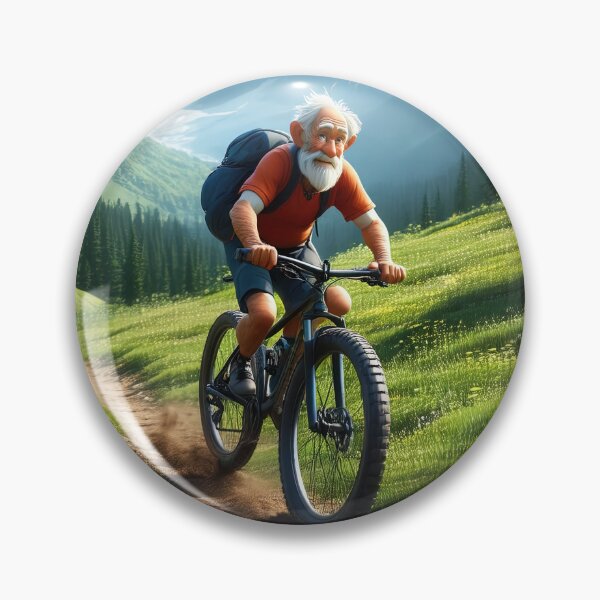 Item preview, Old Man riding a Mountain Bike designed and sold by Colin Bentham.