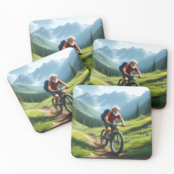 Artikelvorschau, Alter Mann fährt Mountainbike entworfen und verkauft von Colin Bentham.