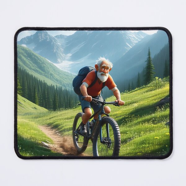 Item preview, Old Man riding a Mountain Bike designed and sold by Colin Bentham.