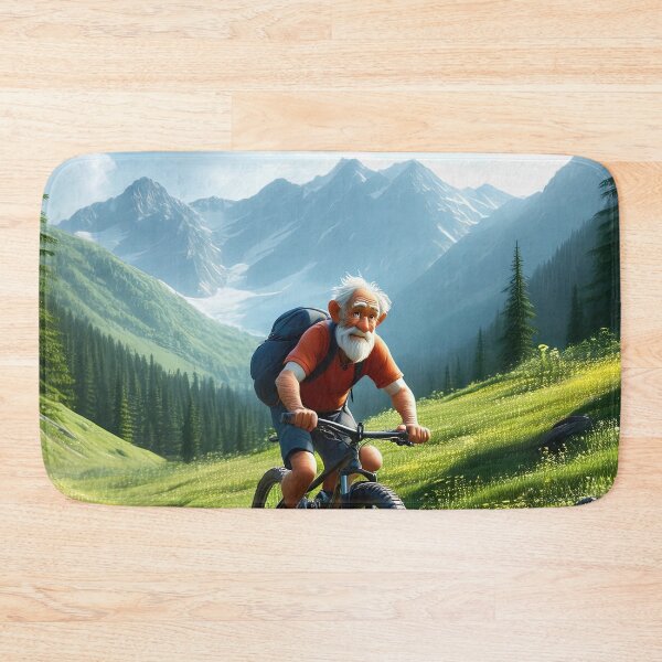 Item preview, Old Man riding a Mountain Bike designed and sold by Colin Bentham.
