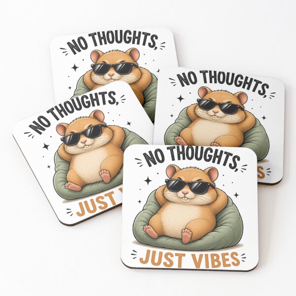 Item preview, No Thoughts Just Vibes Hamster Sticker – Funny Chill Meme Cute Animal Design designed and sold by mibrand.