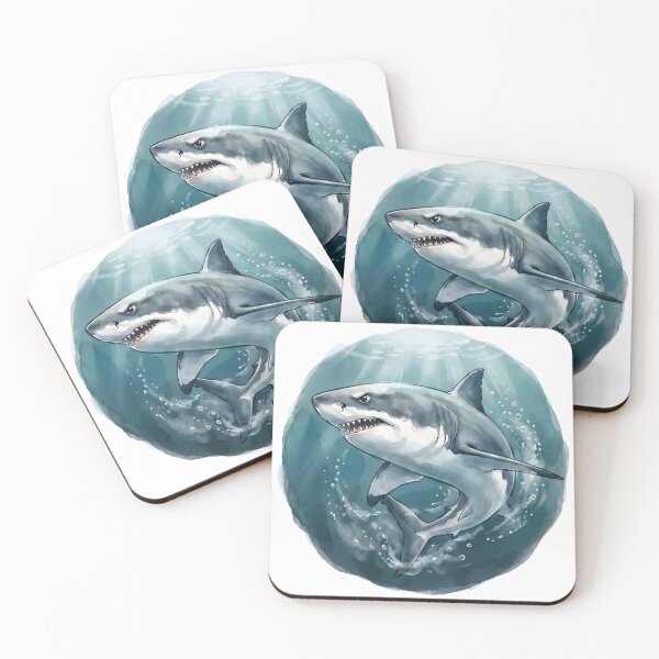 Item preview, Great White Shark Ocean Wildlife - Marine Illustration designed and sold by RubisLeaf.