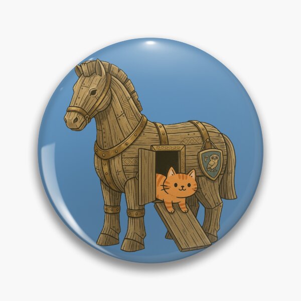 Item preview, Trojan Horse Orange Cat - Funny Ancient Greek Mythology designed and sold by MythoWorldddd.