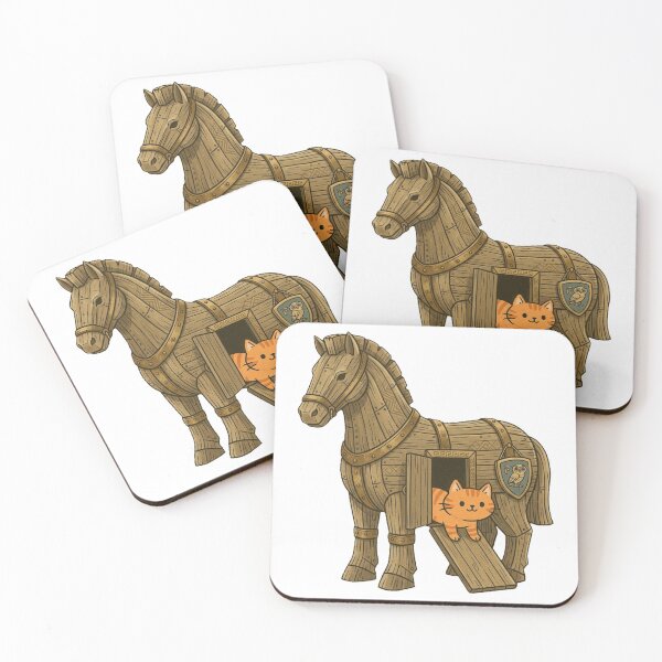 Item preview, Trojan Horse Orange Cat - Funny Ancient Greek Mythology designed and sold by MythoWorldddd.