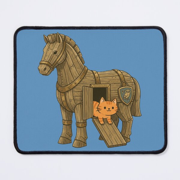 Item preview, Trojan Horse Orange Cat - Funny Ancient Greek Mythology designed and sold by MythoWorldddd.