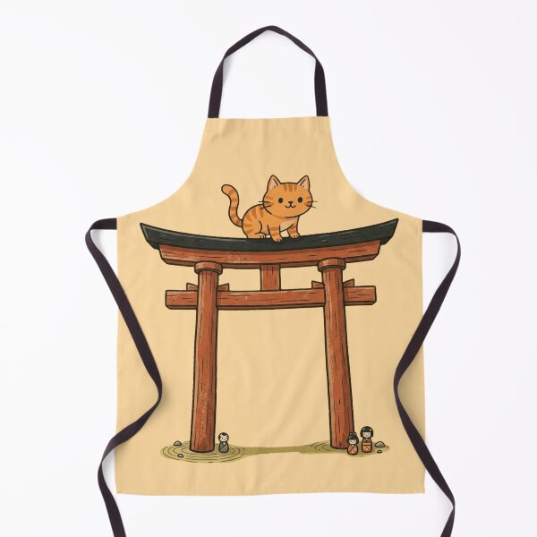 Item preview, Japanese Torii Gate Orange Cat - Kawaii Shinto Shrine designed and sold by MythoWorldddd.