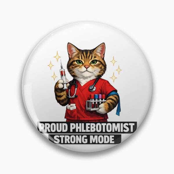 Item preview, Funny Cute Cat Phlebotomist Strong Mode Pride Design for National Phlebotomist Recognition Week Gift designed and sold by ClinicalHubs.