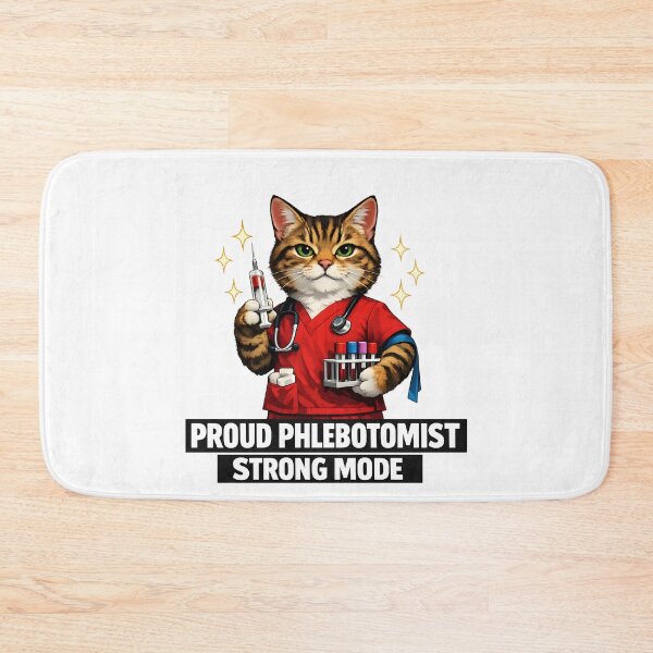 Item preview, Funny Cute Cat Phlebotomist Strong Mode Pride Design for National Phlebotomist Recognition Week Gift designed and sold by ClinicalHubs.