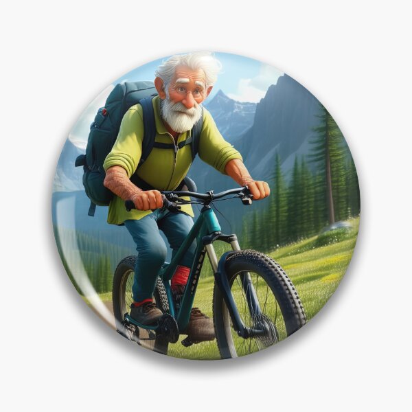 Item preview, Old Man riding a Mountain Bike designed and sold by Colin Bentham.