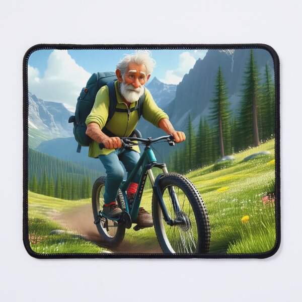 Item preview, Old Man riding a Mountain Bike designed and sold by Colin Bentham.