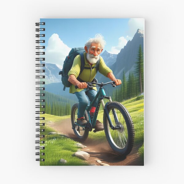 Item preview, Old Man riding a Mountain Bike designed and sold by Colin Bentham.