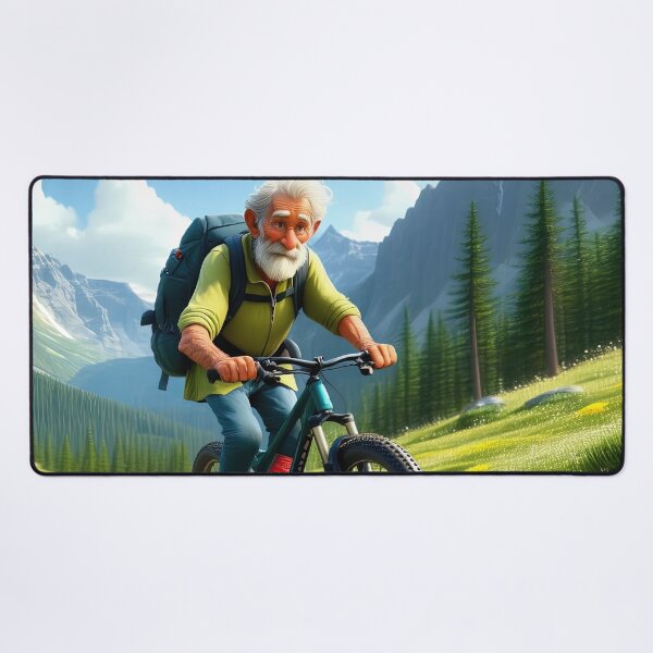 Item preview, Old Man riding a Mountain Bike designed and sold by Colin Bentham.