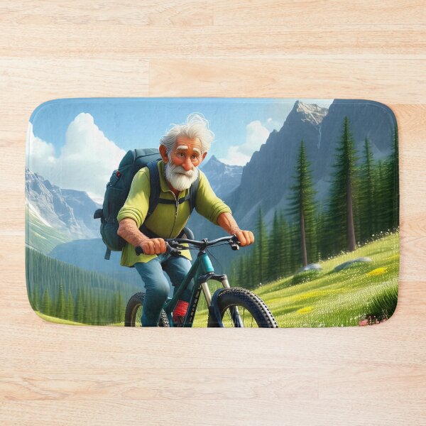Item preview, Old Man riding a Mountain Bike designed and sold by Colin Bentham.