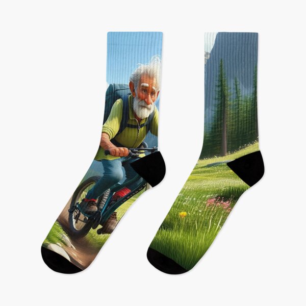 Item preview, Old Man riding a Mountain Bike designed and sold by Colin Bentham.