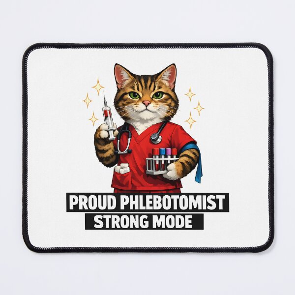 Item preview, Funny Cute Cat Phlebotomist Strong Mode Pride Design for National Phlebotomist Recognition Week Gift designed and sold by ClinicalHubs.