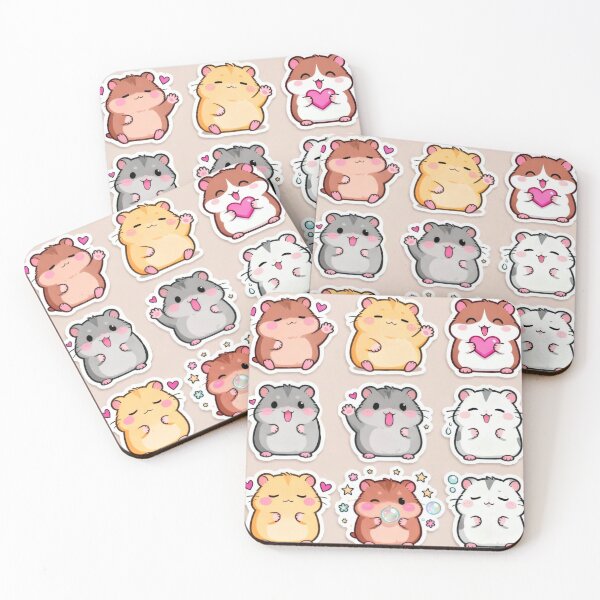 Item preview, Adorable Kawaii Hamster Sticker Pack with Cute Expressions designed and sold by LYAN-STORE.