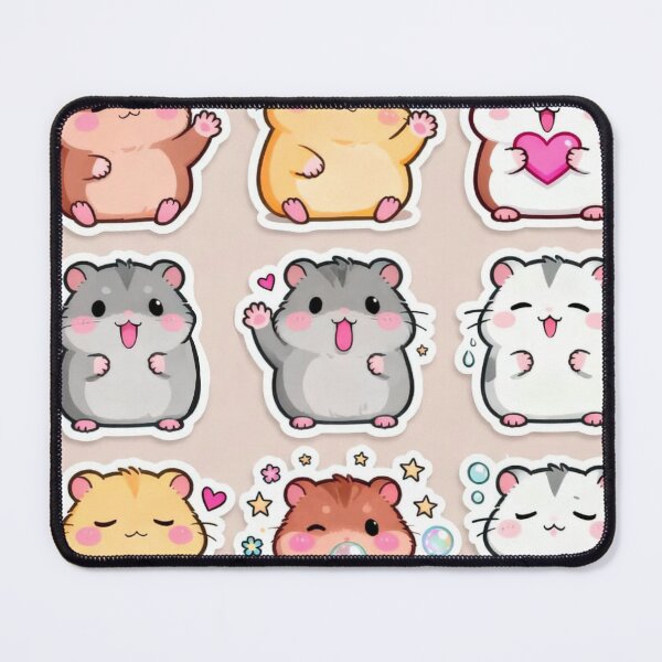 Item preview, Adorable Kawaii Hamster Sticker Pack with Cute Expressions designed and sold by LYAN-STORE.
