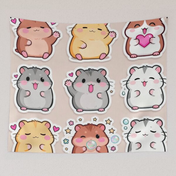 Item preview, Adorable Kawaii Hamster Sticker Pack with Cute Expressions designed and sold by LYAN-STORE.