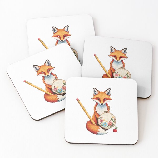 Item preview, Fox Apple Charm Embroidery Hoop Gift designed and sold by pumsquare.
