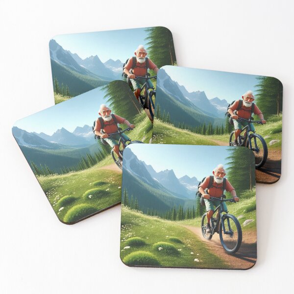 Artikelvorschau, Alter Mann fährt Mountainbike entworfen und verkauft von Colin Bentham.