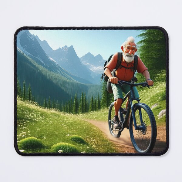Item preview, Old Man riding a Mountain Bike designed and sold by Colin Bentham.