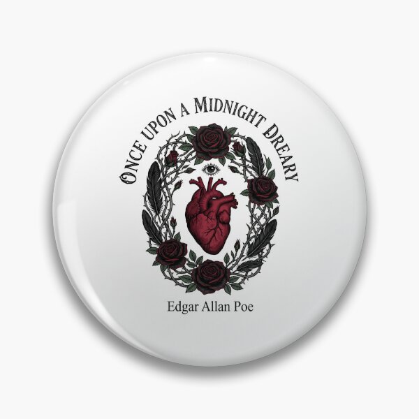 Artikelvorschau, Once Upon a Midnight Dreary Edgar Allan Poe Heart Roses entworfen und verkauft von Fenay Designs.