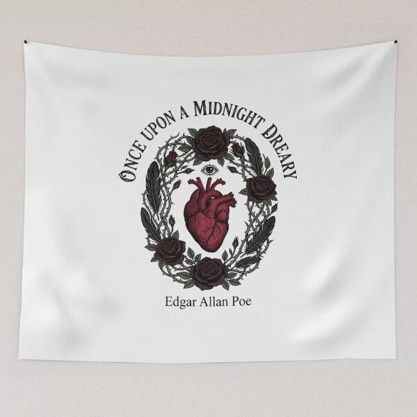 Item preview, Once Upon a Midnight Dreary Edgar Allan Poe Heart Roses designed and sold by Fenay Designs.
