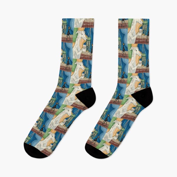 Item preview, Greyhound And Black Cat designed and sold by IvysCreativityHouse.
