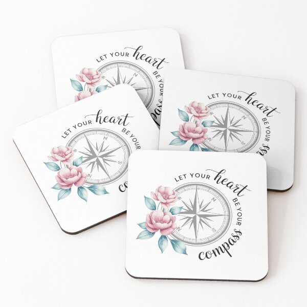 Item preview, Let Your Heart Be Your Compass Floral Compass Quote Design designed and sold by Cool-cat-art.