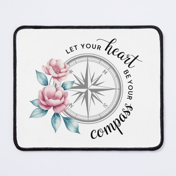 Item preview, Let Your Heart Be Your Compass Floral Compass Quote Design designed and sold by Cool-cat-art.