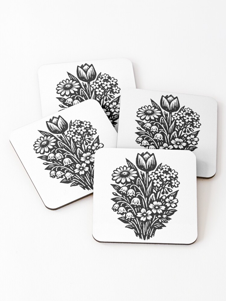 Thumbnail 1 of 5, Coasters (Set of 4), Spring Bloom designed and sold by YVDESIGNSNSTUFF.