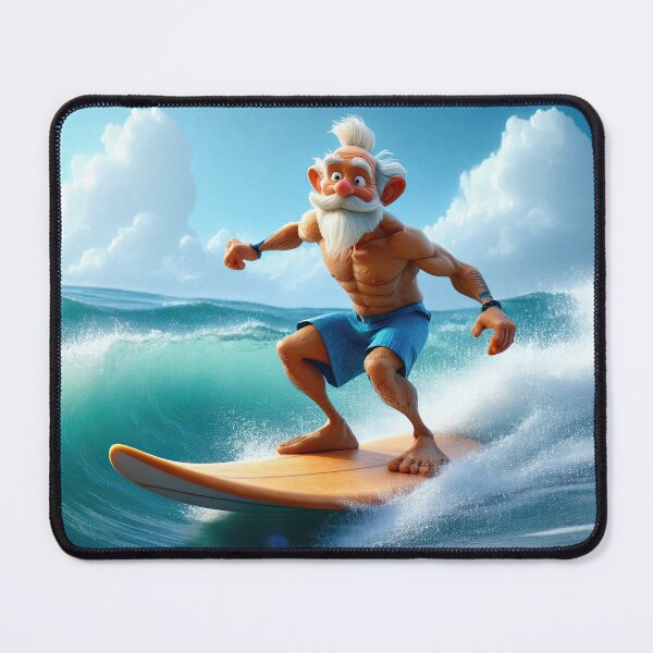 Item preview, Old Man riding a surf board designed and sold by Colin Bentham.