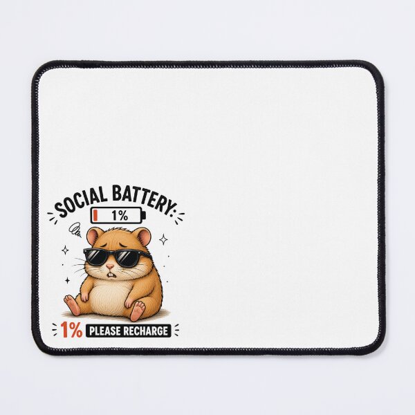 Item preview, Social Battery Low Meme – Funny Tired Hamster designed and sold by mibrand.