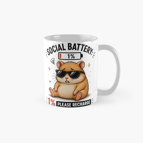 Item preview, Meme de batería social baja: hámster cansado y divertido designed and sold by mibrand.