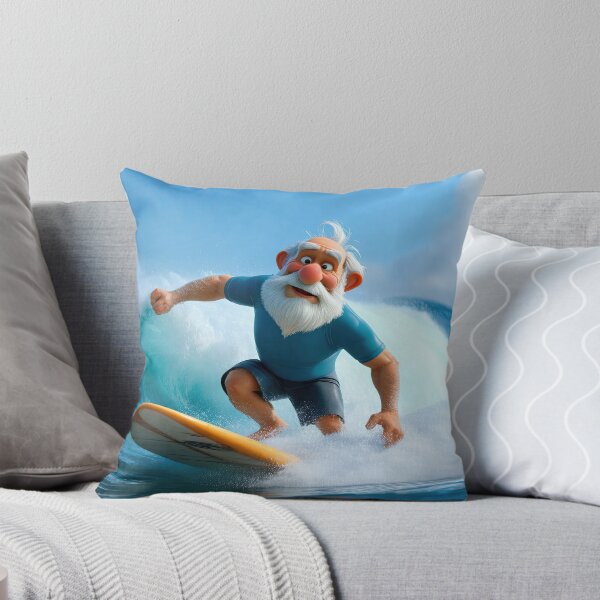 Item preview, Old Man riding a surf board designed and sold by Colin Bentham.