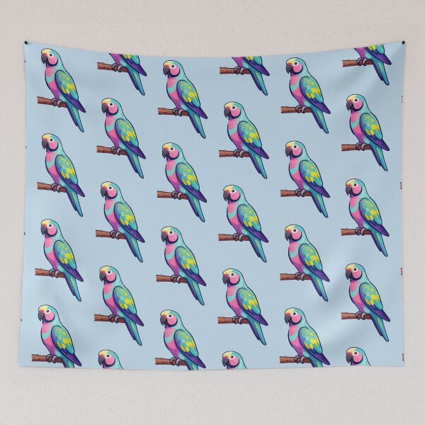 Item preview, Colorful Parrot – Tropical Whimsical Art designed and sold by Dogandesighn.