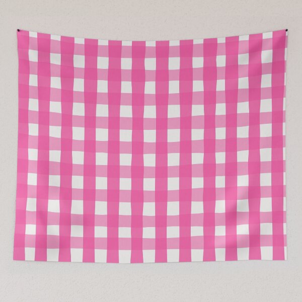 Item preview, plaid zigzagged repeat pattern in pink designed and sold by Dinasworld.