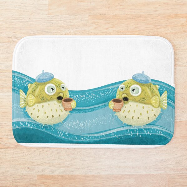 Item preview, Pufferfish Drinking Coffee designed and sold by IvysCreativityHouse.