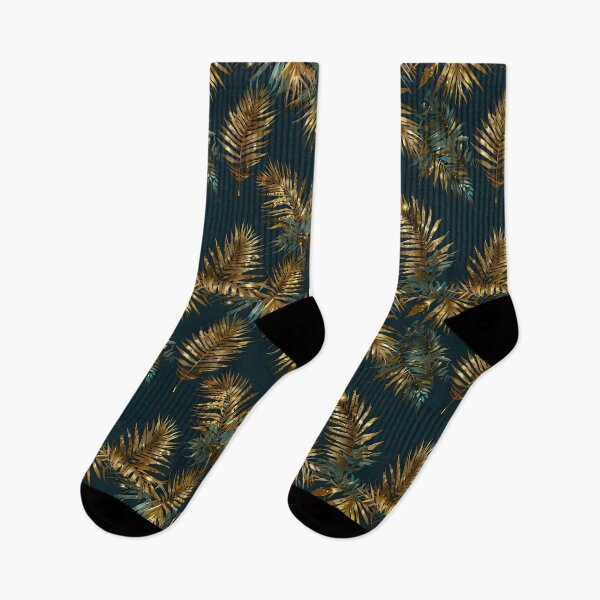 Item preview, Luxury Golden Palm Leaves on Dark Teal designed and sold by Paulocdias.