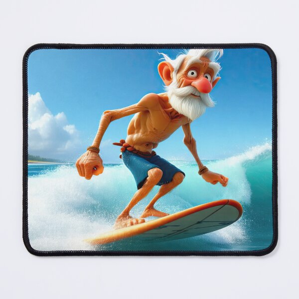Item preview, Old Man riding a surf board designed and sold by Colin Bentham.