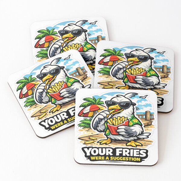 Item preview, Funny Seagull Sticker Beach Vacation Foodie Gift designed and sold by Gentlestate.