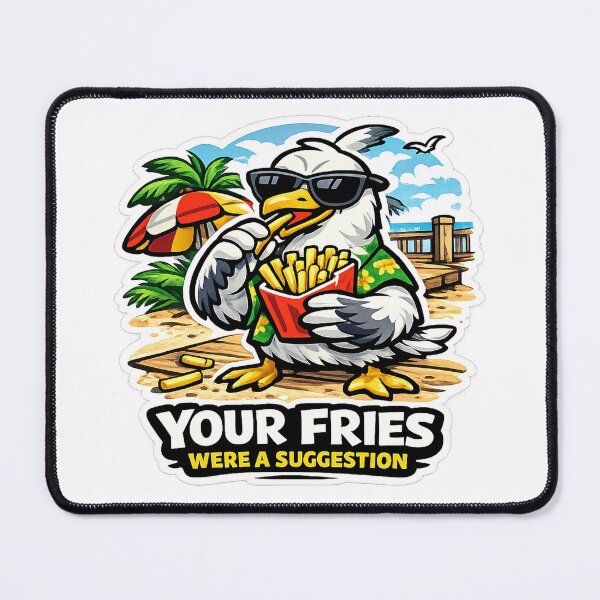 Item preview, Funny Seagull Sticker Beach Vacation Foodie Gift designed and sold by Gentlestate.