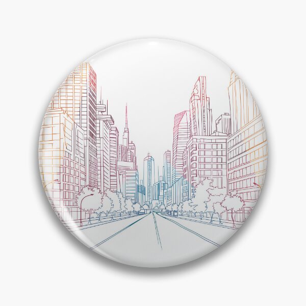 Item preview, Vibrant Neon Cityscape Sketch Abstract Urban Night Illustration designed and sold by DesignArtist.ia.