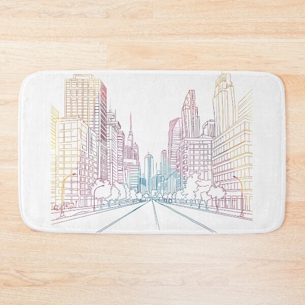 Item preview, Vibrant Neon Cityscape Sketch Abstract Urban Night Illustration designed and sold by DesignArtist.ia.