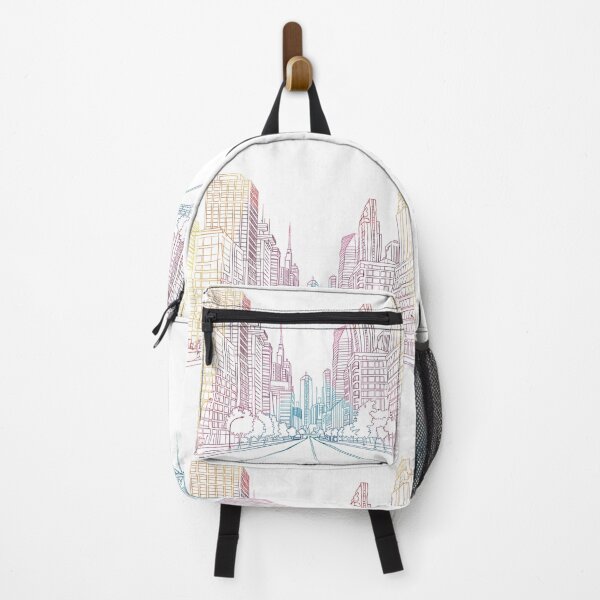 Item preview, Vibrant Neon Cityscape Sketch Abstract Urban Night Illustration designed and sold by DesignArtist.ia.