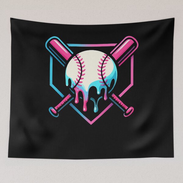 Item preview, Neon Baseball Skull Crossed Bats designed and sold by SiarheiYur.